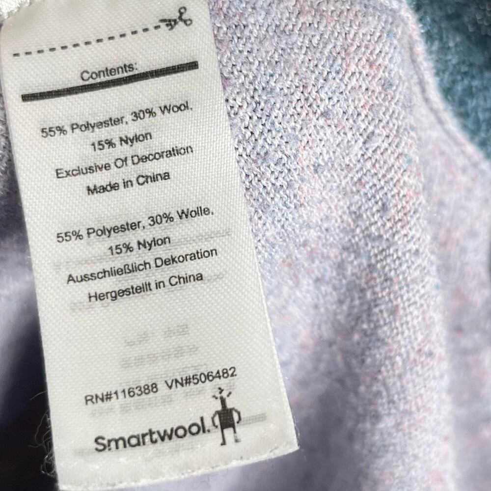 Smartwool Shadow Pine Merino Wool Colorblock Sweater Base Layer XS - Picture 8 of 11